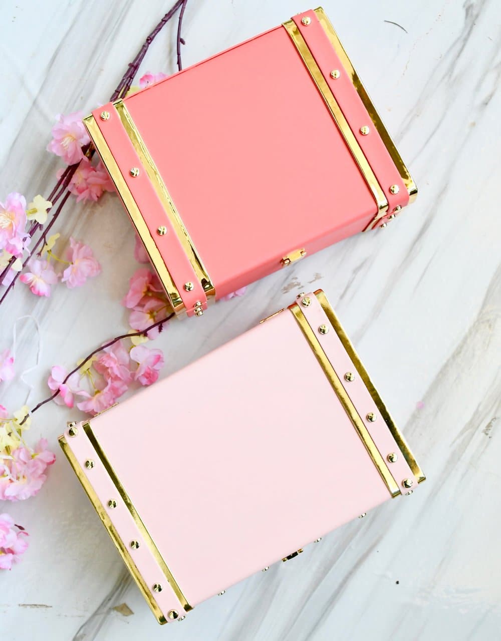 Baby Pink Leather Trunk