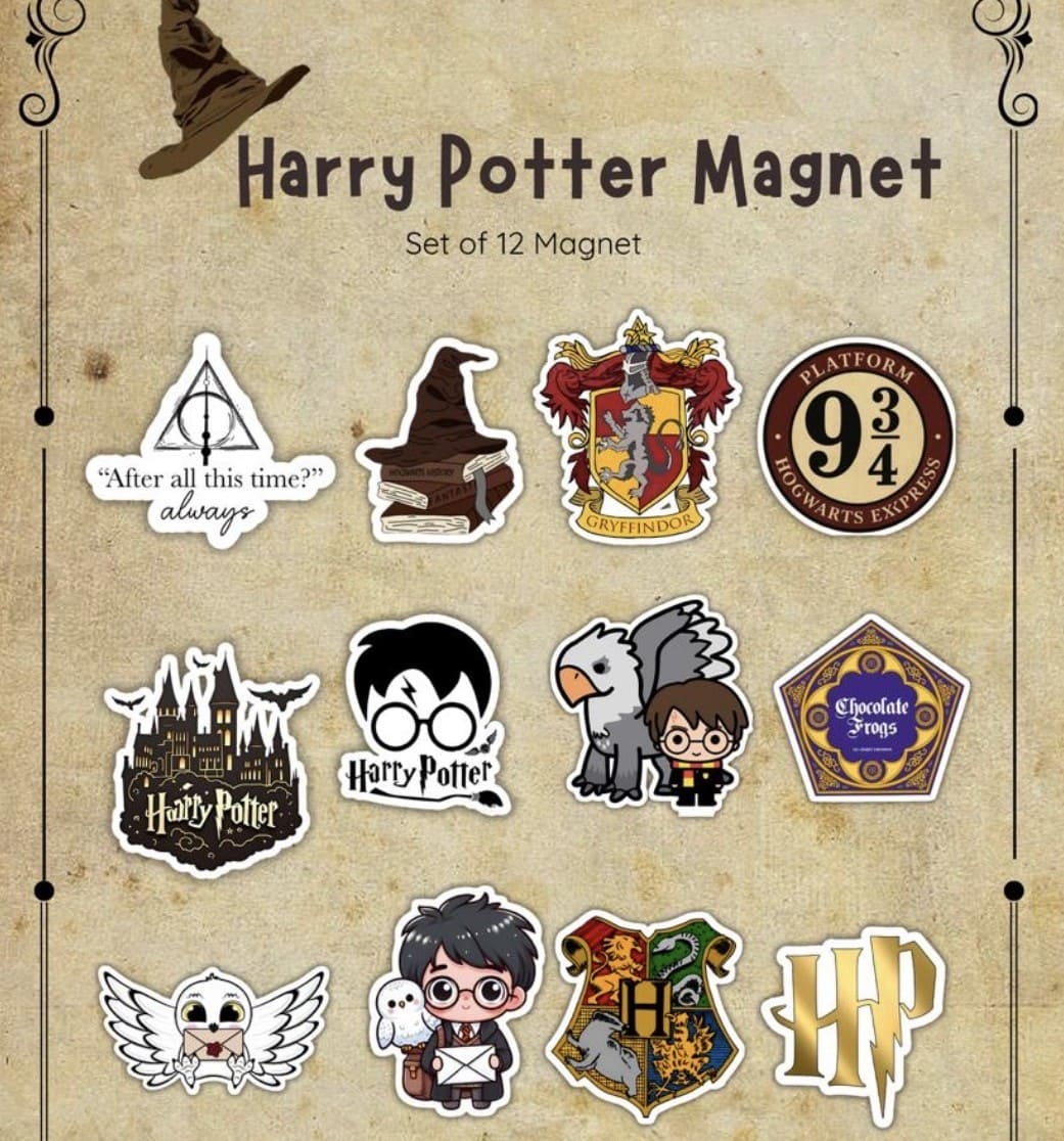 Harry Potter Fridge Magnets | Wizard Theme Refrigerator Magnets | Hogwarts Collectible Anime Magnets for Home & Gifts