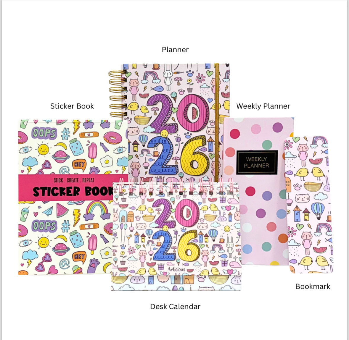 2026 Planner Gift Box – Cute Stationery Set with Planner, Calendar & Stickers