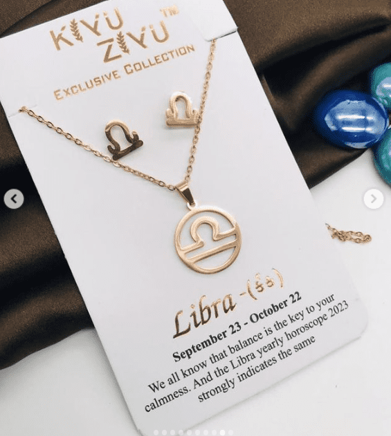 Stainless Steel Zodiac Necklace with Earrings