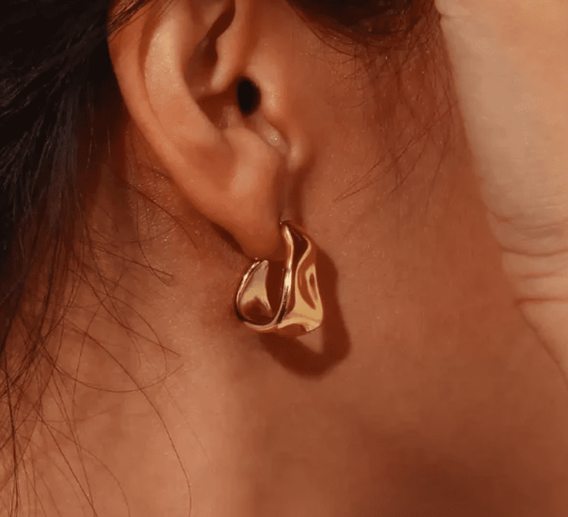 Hammered Tear Drop Hoops