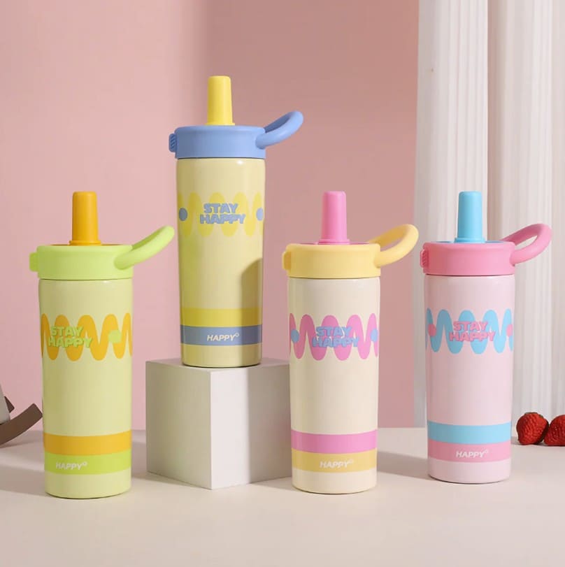 Stay Happy Insulated Stainless Steel Water Bottle 650ml