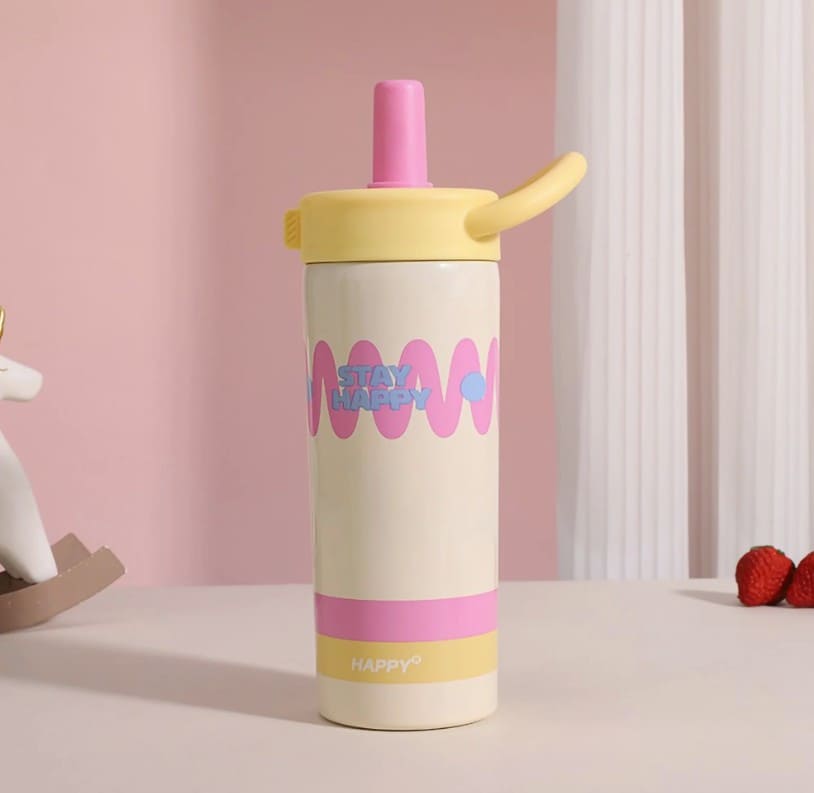 Stay Happy Insulated Stainless Steel Water Bottle 650ml