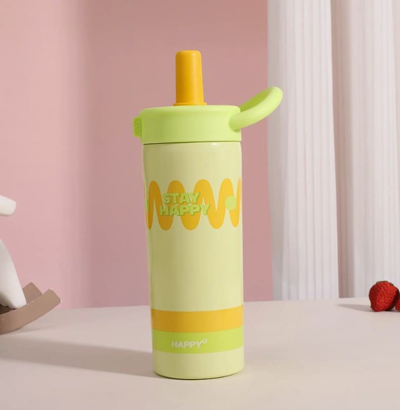 Stay Happy Insulated Stainless Steel Water Bottle 650ml