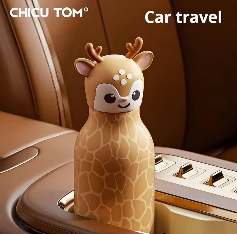 Cute Animal Stainless Steel Water Bottle – Insulated Kids Bottle