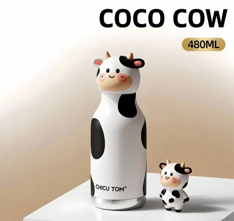 Cute Animal Stainless Steel Water Bottle – Insulated Kids Bottle