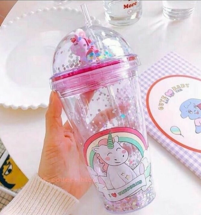 Cute Unicorn Sipper with straw