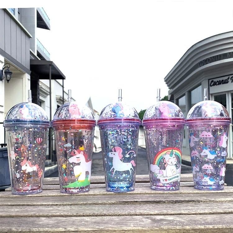 Cute Unicorn Sipper with straw