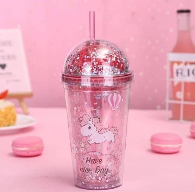 Cute Unicorn Sipper with straw