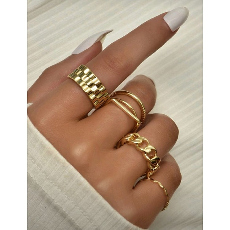 AESTHETIC RING SET-Gold
