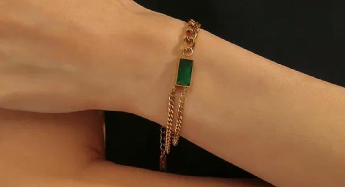 Emerald Stainless Steel Bracelet
