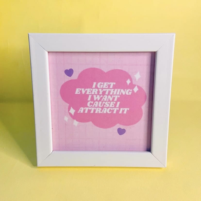 Pink Aesthetic Quote Wall/Desk Frame