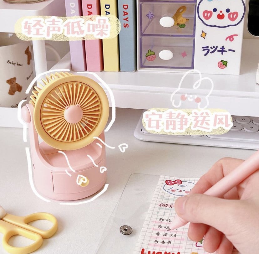 Cute Mini Fan with Drawer