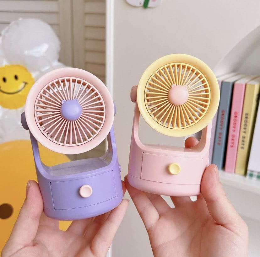 Cute Mini Fan with Drawer