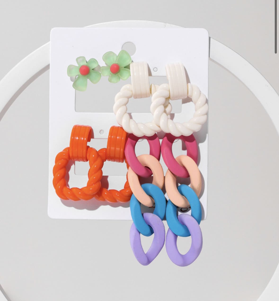 Cute Acrylic Colorful Earring Set