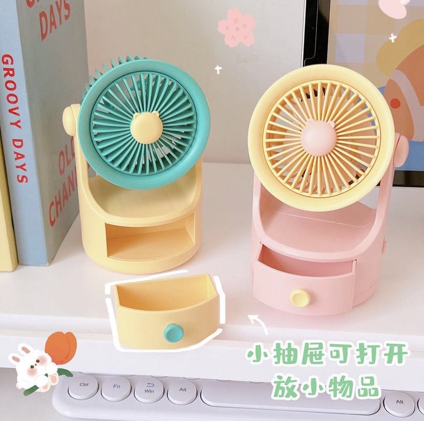 Cute Mini Fan with Drawer