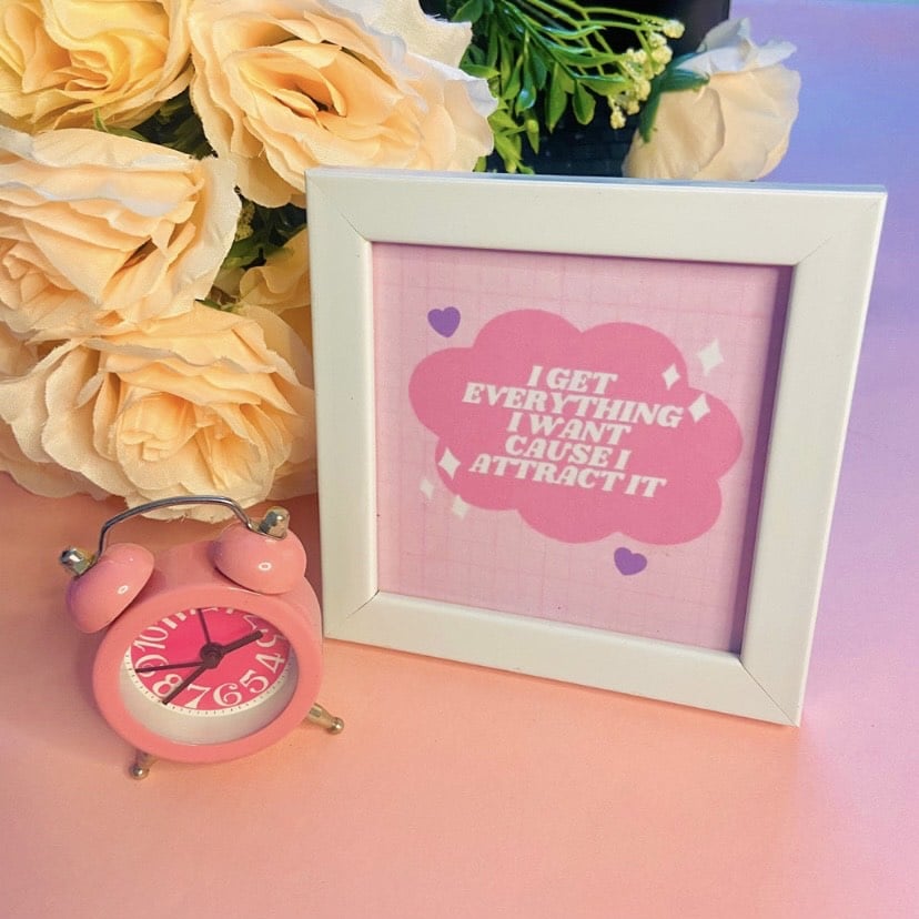 Pink Aesthetic Quote Wall/Desk Frame