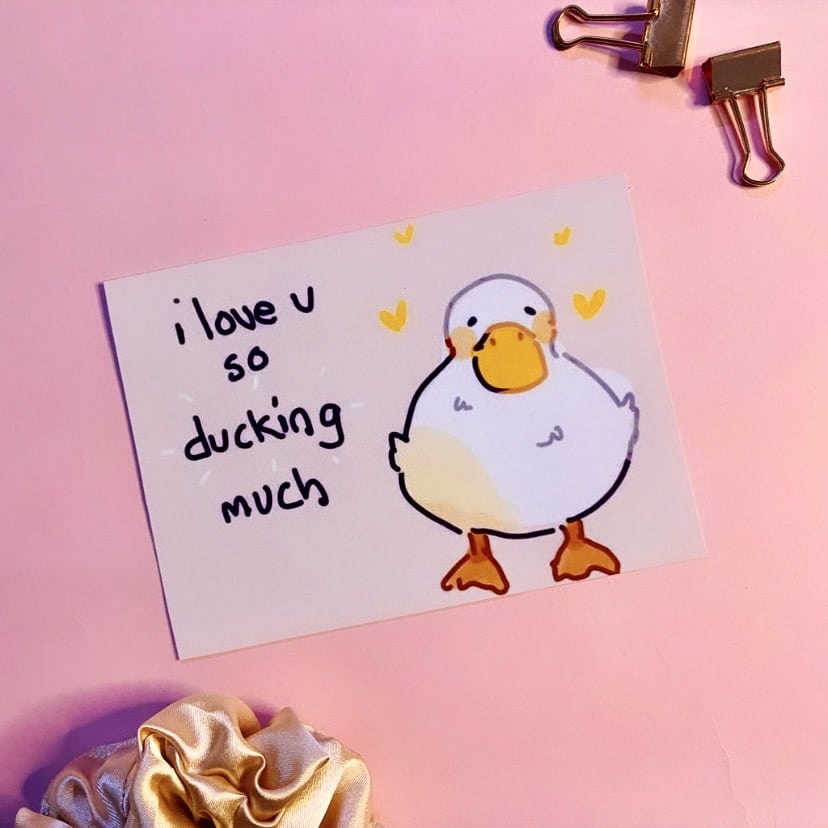Love You Ducking Much Postcard