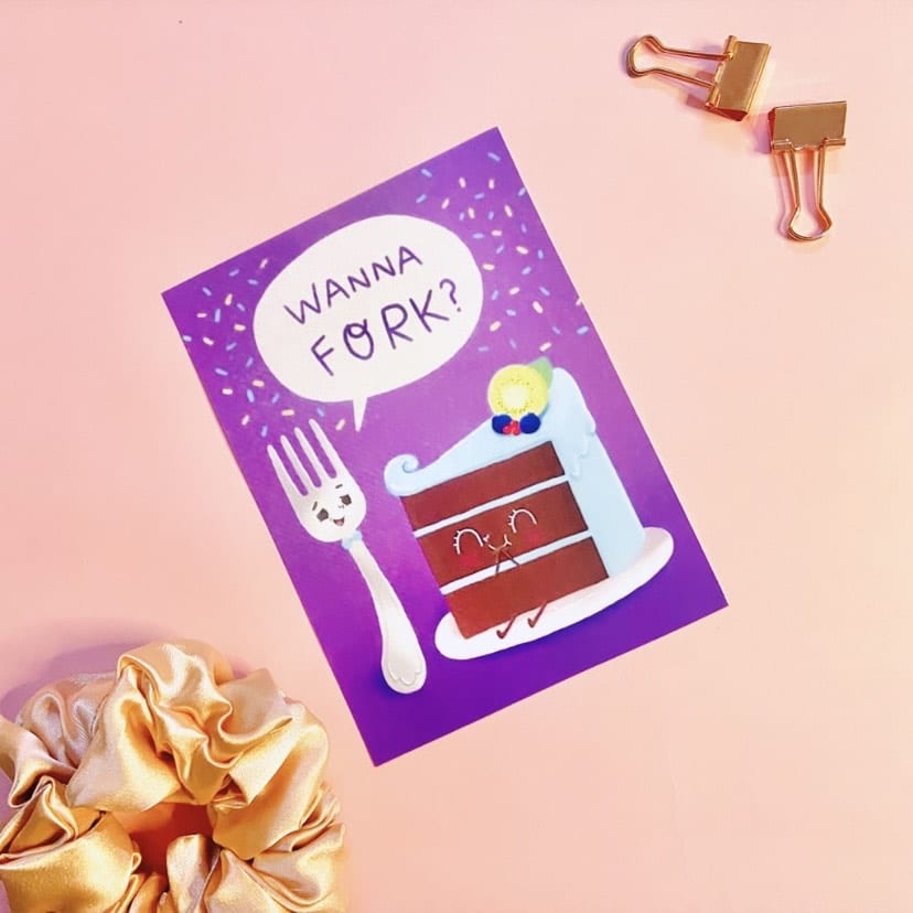 WANNA FORK POSTCARD