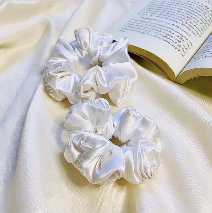 Pearl White Scrunchie