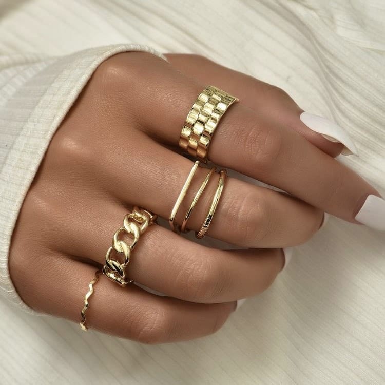 AESTHETIC RING SET-Gold