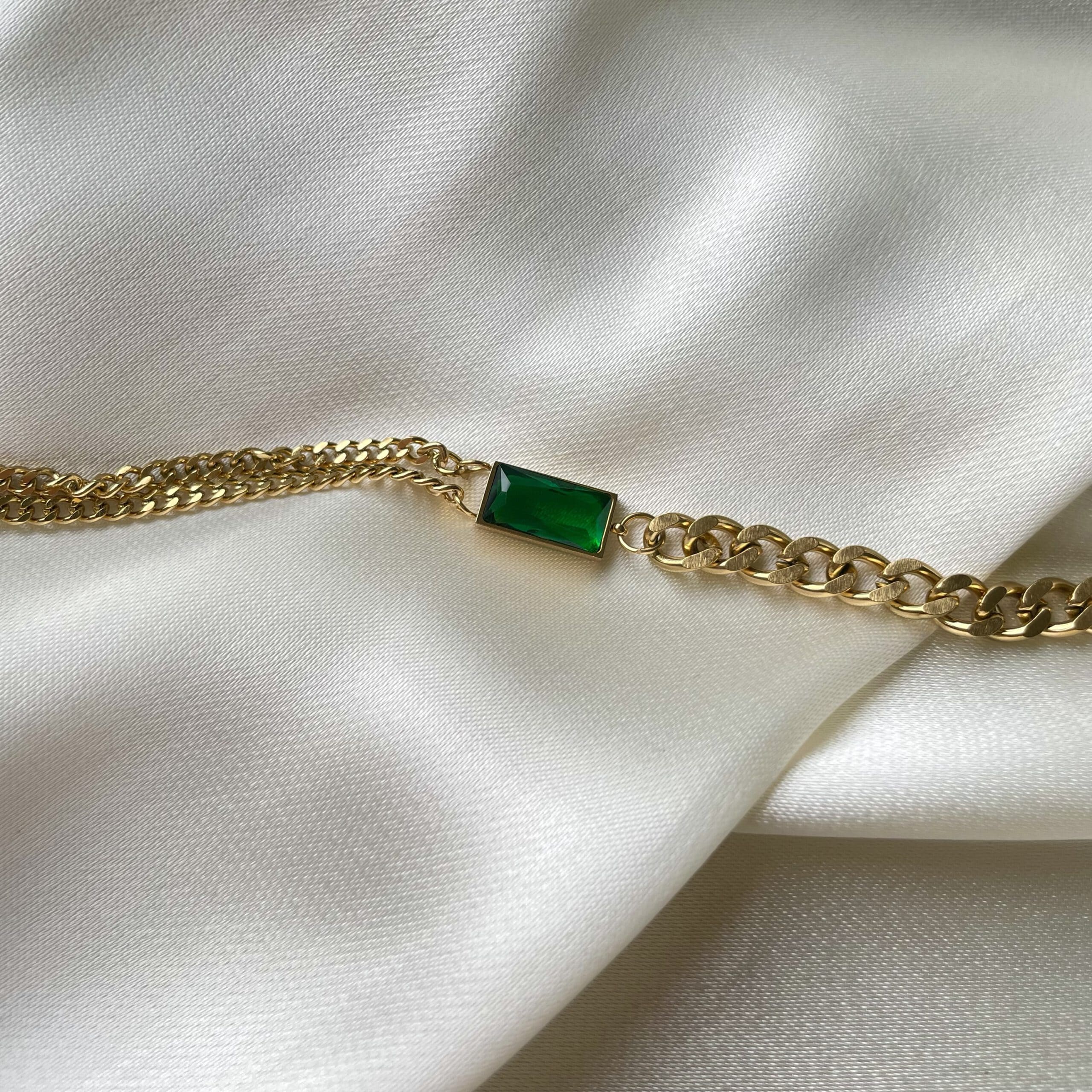 Emerald Stainless Steel Bracelet