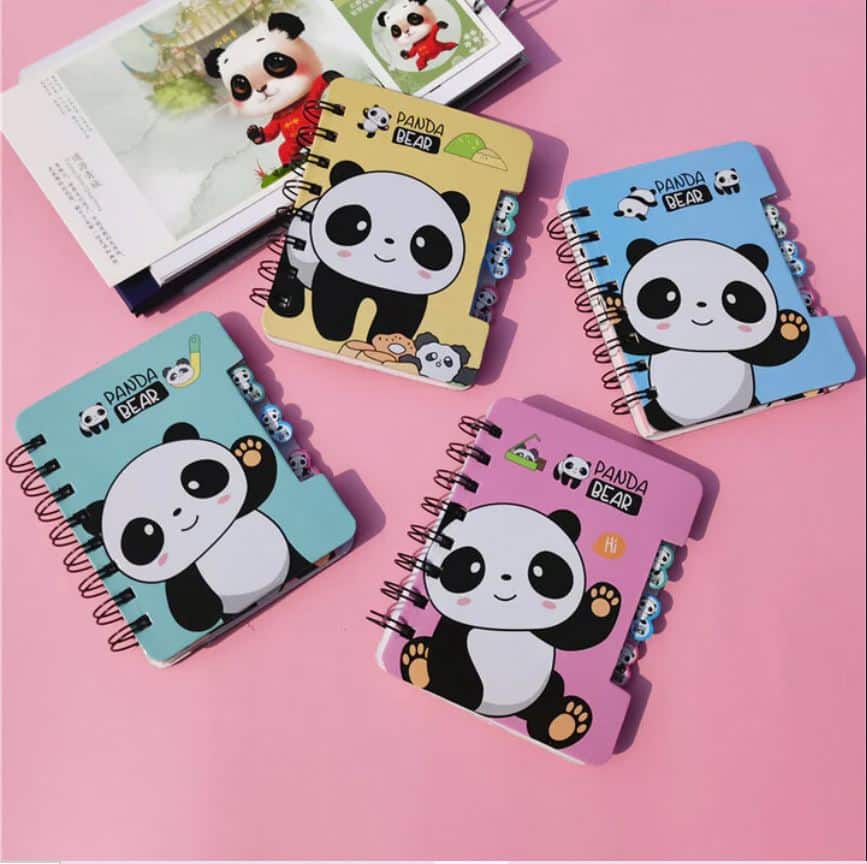 Cute Panda Spiral Mini Notebook