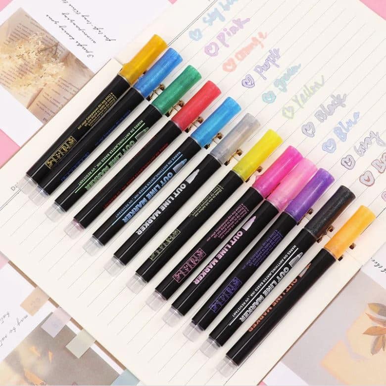 Metallic Outline Pens (Set of 12)
