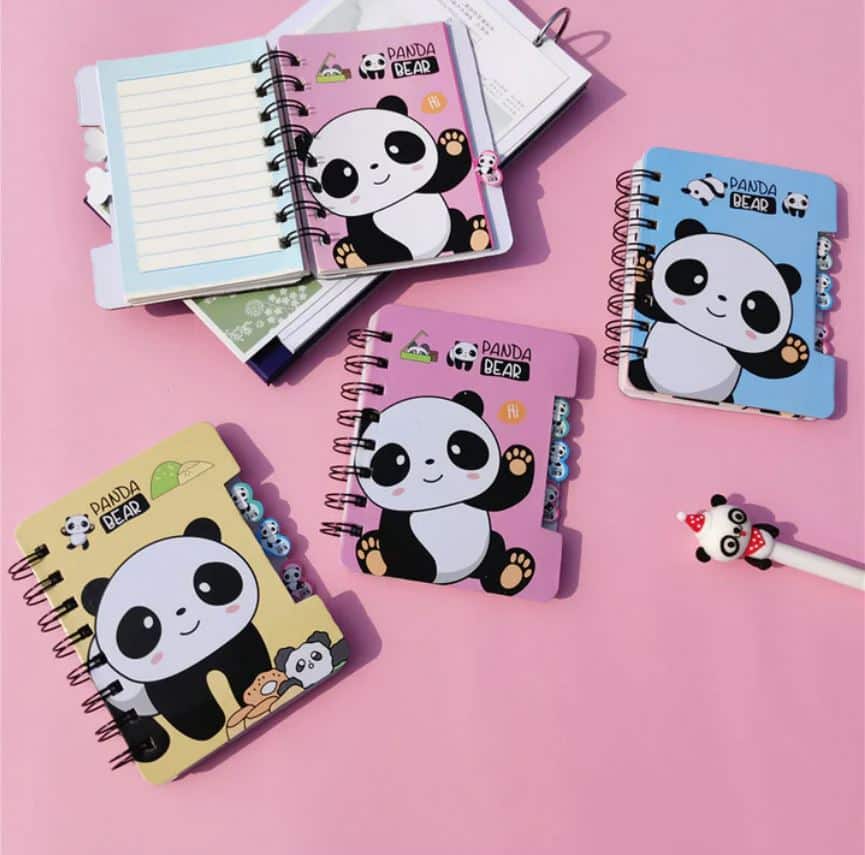 Cute Panda Spiral Mini Notebook