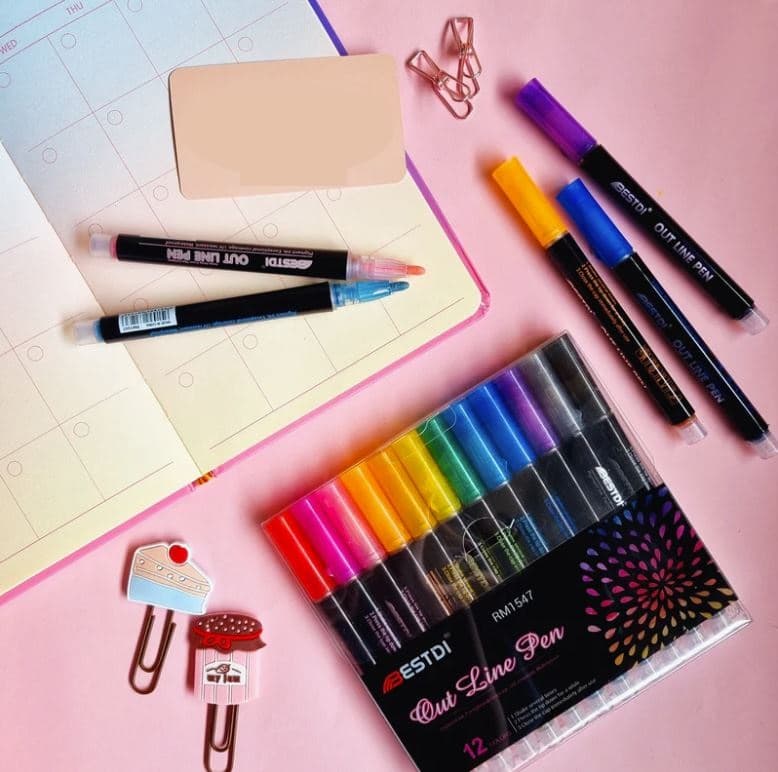 Metallic Outline Pens (Set of 12)