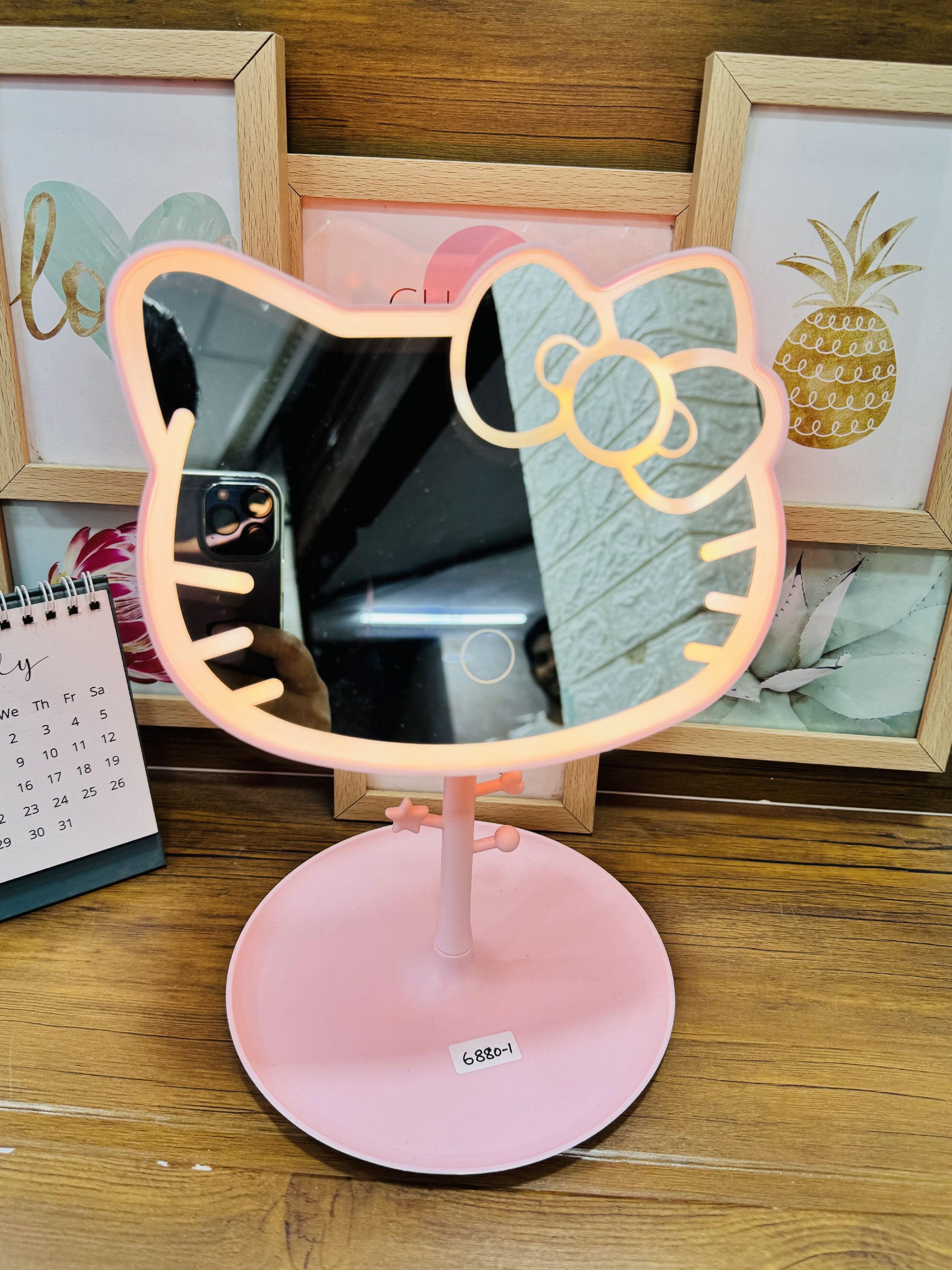 Hello Kitty LED Makeup Vanity Mirror – Cute Pink Desk Mirror