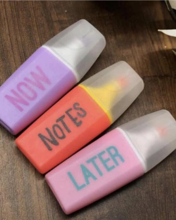 Highlighter (Now, Notes, Later) Pack of 3 ,2
